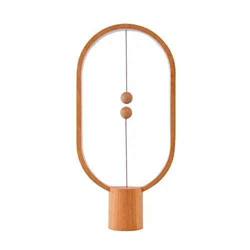 Produktbild: Allocacoc Heng - Design LED Lampe - Ausgefallene Leuchte für Wohnzimmer | Schlafzimmer in hochwertigem stabilen Holz mit USB Anschluss in warm weißem Licht