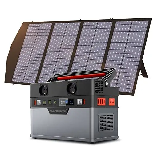 Produktbild: ALLPOWERS 606Wh 700W (1400W Spitzenwert) Tragbares Powerstation AKKU Solargenerator Mobiler Stromspeicher Power Station mit 1x 140W Solarpanel für Home Notfall Camping Freien Garten Reise