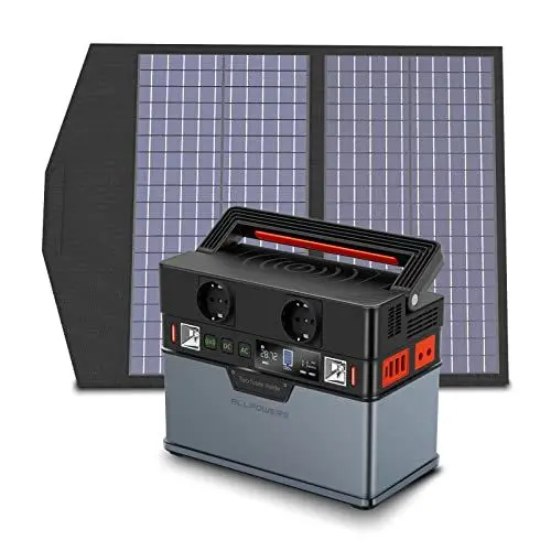 Produktbild: ALLPOWERS S300 Tragbarer Powerstation mit 1x 100W Solarpanel, 288Wh / 78000mAh Mobile Stromversorgung Generatoren 300W Batterie Mobiler Stromspeicher für Garten Party Reise Camping Wohnmobil Notfall