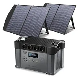 Produktbild: ALLPOWERS Tragbares Powerstation (S2000 Pro) 1451Wh 2400W AKKU Solargenerator Mobiler Stromspeicher Power Station(4000W Spitzenwert) mit 2x 100W Faltbares Solarpanel für Home Notfall Camping RV Reise