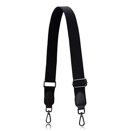 Produktbild: Allzedream Geldbörsenriemen Ersatz Crossbody Taschen Handtasche Breit Canvas Leder Verstellbar, Schwarz, Medium