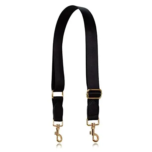 Produktbild: Allzedream Taschengurt Crossbody Bag Damen Breiter Gurt Zum Wechseln Einstellbar Umhängetasche (Schwarz Gold Leder)