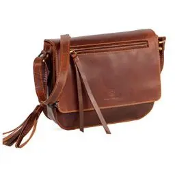 Produktbild: ALMADIH ® Damentasche ELSA aus Premium Rindsleder Braun Elegance - Leder Damen Umhängetasche Schultertasche City Bag Freizeittasche Ledertasche Handtasche Business Tasche Shopping Bag M36 (ELSA)