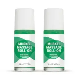 Produktbild: ALMIVITAL 2-er Set Muskel-Massage-Roll-On to go | After Workout Entspannung für die Muskeln | Massage & Wärmebehandlung | Punktgenau bei Muskelkater | Natürliches Magnesium-Öl | á 50ml