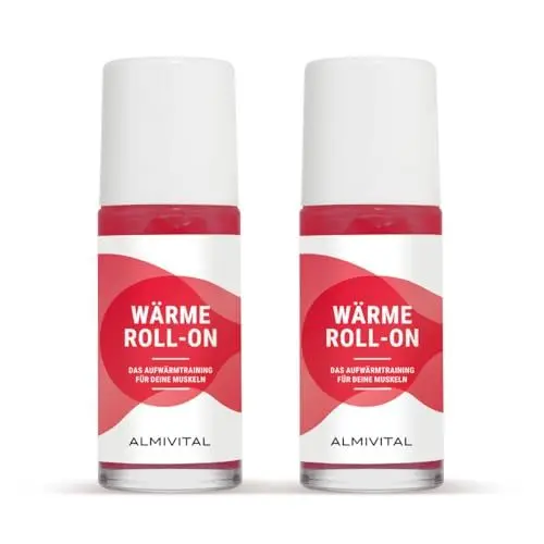 Produktbild: ALMIVITAL 2-er Set Wärme Roll-On to go | Um Verspannungen & Blockaden zu lösen | Verbessert die Durchblutung | Lindert Schmerzen | Natürliche Pflanzenextrakte | Ideal für unterwegs | á 50ml