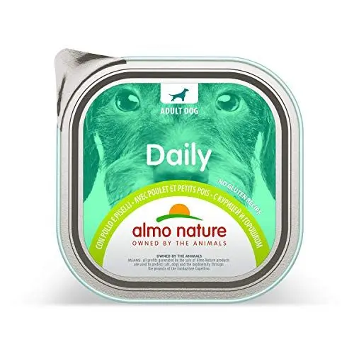 Produktbild: Almo Nature Daily Nassfutter für Hunde mit Huhn und Erbsen, Ohne Gluten 9er Pack (9x300 g)