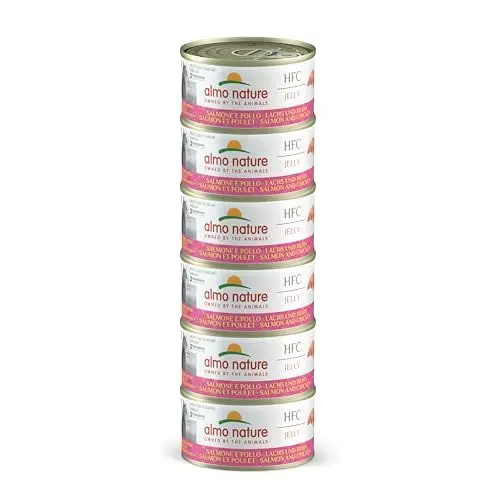 Produktbild: almo nature Megapack Katzenfutter nass - Lachs und Huhn - 6er Pack (6x70g)