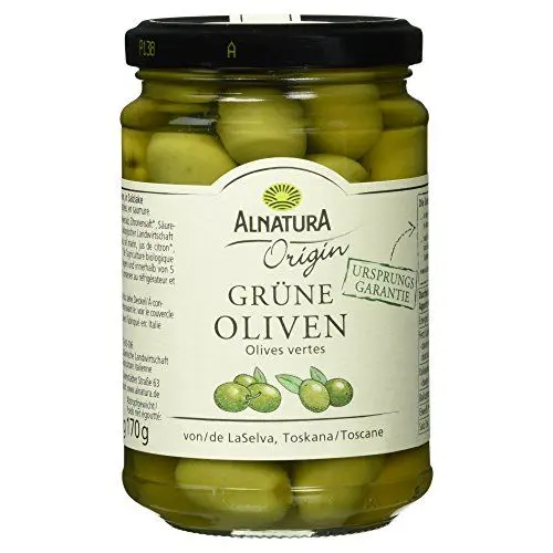 Produktbild: Alnatura Bio Origin Grüne Oliven, 170g