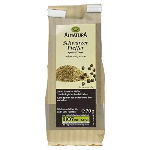 Produktbild: Alnatura Bio Pfeffer schwarz gemahlen, 70g
