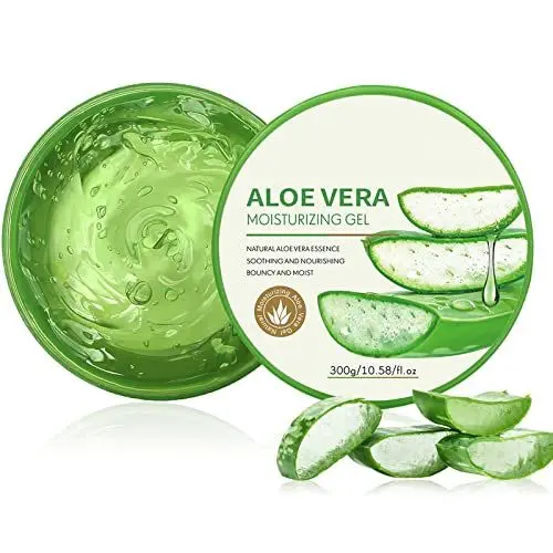 Produktbild: Aloe Vera Gel, 300ml Aloe Vera Gel Bio für Gesicht,Ideal für Sonnenbrand Reparieren, trockene strapazierte Empfindliche Haut - für Gesicht, Haare und Körper