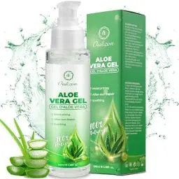 Produktbild: Aloe Vera Gel, Rein Aloe Vera Gel Portable für Trockene Strapazierte Haut & Sonnenbrand - 100% Natürliche After Sun Lotion, Beruhigende und Pflegende Feuchtigkeitscreme für Gesicht Körper Haare, 100ml