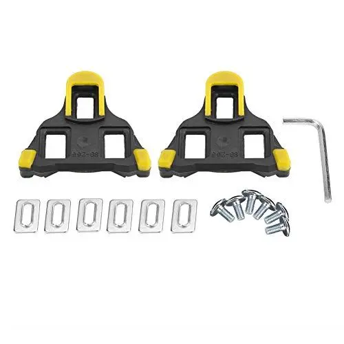Produktbild: Alomejor 1 Paar Fahrrad-Pedalplatten, Selbstsichernde System-Pedalplatten für 3-Loch-Fahrradschuhe(Gelb)