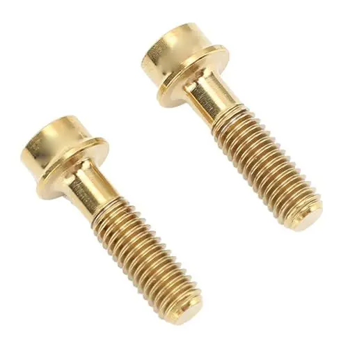 Produktbild: Alomejor 2PCS Titanlegierung Fahrradschrauben Schraube M5x18mm Tragbare Robuste Hohe Härte Feingewinde Bremshebelschraube (Gold)