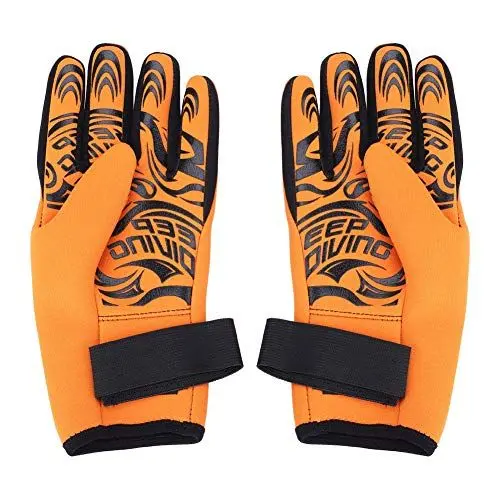 Produktbild: Alomejor 2 Mm Neopren-Tauchhandschuhe Halten Warm, rutschfeste Tauchhandschuhe, Neoprenanzug- Zum Schwimmen, Tauchen, Schnorcheln für Erwachsene(L-Orange)