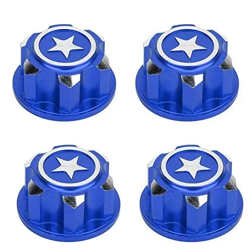 Produktbild: Alomejor 4PCS Anti-Rutsch-Sechskant-Radmuttern aus Aluminiumlegierung, Passendes Modell, Bequeme Installation, für RC-Car (Dunkelblau)