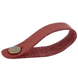 Produktbild: Alomejor Gitarrenhals Gurt, Premium Leder Gitarrengurt mit Knopf Gitarren Hals Gurt Geeignet für Akustik-, Elektro-, Bass- und Ukulele-Gurte(20.00 * 2.00 * 2.00cm-Braun)