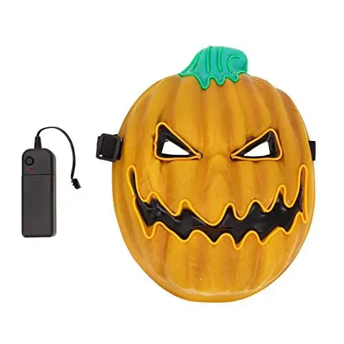 Produktbild: MISNODE Halloween-Kürbismaske, 3 Beleuchtungsmodi, LED, Leuchtend, Gruselige Party, Kürbiskopf, Gesichtsmaske, Kürbis-Dekoration für Halloween-Kostümparty, für Erwachsene, Männer und Frauen