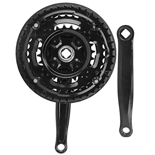 Produktbild: Fahrrad Kurbelgarnitur 24-34-42T, 3-Fach Fahrrad Kurbel Vierkant Fahrrad Tretkurbel Kettenblatt Kettenradgarnitur, für 21/24/27 Geschwindigkeit Mountainbike 170 mm Kurbellänge