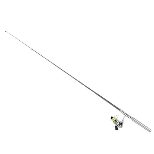 Produktbild: Alomejor Pocket Angelrute Pocket Angelrute Tragbare Mini-Stift-Form Angelrute Pole Pocket Retractable Angelrute mit Rollenrad(Silber)