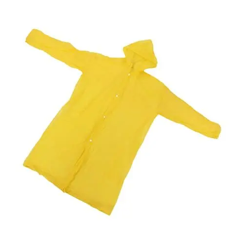 Produktbild: Alomejor Regenmäntel für Erwachsene Universal Wasserdichter Regenponcho für Damen und Herren, Wiederverwendbarer Regenmantel mit Kapuze und Ärmeln(Gelb) Notfallschutz