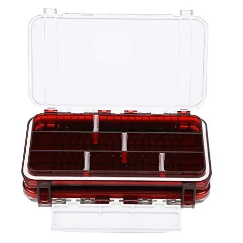 Produktbild: Alomejor Tackle Box Organizer Angeln Tackle Boxen Protable Fishing Tackle Boxen Transparentes Angelzubehör Aufbewahrungsboxen(Transparent rot)
