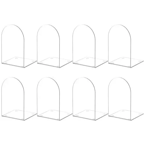 Produktbild: ALOTCHE Acryl Buchstützen, 8 Stück, für Regale, Bücherregale und Schreibtisch-Organizer, Transparent, für Heimbürobedarf