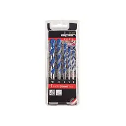 Produktbild: ALPEN Bohrer Set Profi Granit (ø 4-10 mm, zum Bohren von allen Granitsorten, Steinbohrer, schneller Vortrieb) 25700005100