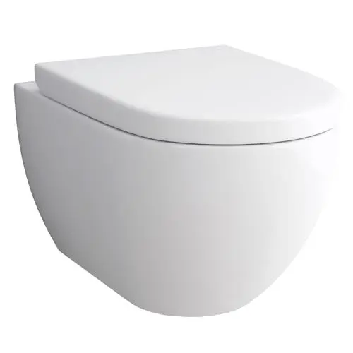 Produktbild: Alpenberger Hänge WC Spülrandlos | Gäste WC Kloschüssel Keramik Toiletten | WC-Sitze Soft Close Toilettendeckel | Toilettenschüssel | Wand WC Set Passend Geberit WC mit Schallschutz Set