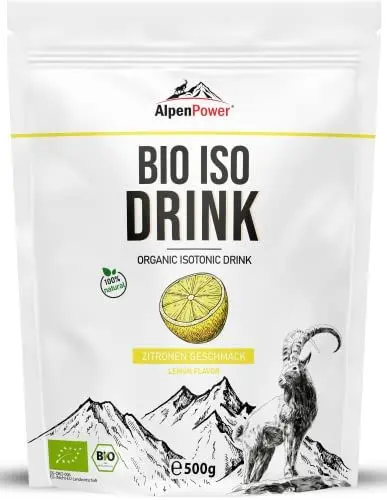 Produktbild: AlpenPower BIO ISO DRINK Pulver- Lemon 500 g - Isotonisches Getränkepulver mit 100% natürlichen Inhaltsstoffen - Ausgezeichnete Verträglichkeit & ohne künstliche Zusätze - Ideal für Ausdauersport