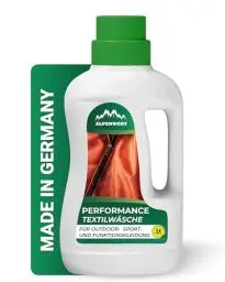 Produktbild: ALPENWERT® Sportwaschmittel (MADE IN GERMANY) für Funktionskleidung, Sportbekleidung & Outdoor-Textilien Spezialwaschmittel für Gore-Tex, Softshell & Skibekleidung Geruchsneutral & materialschonend
