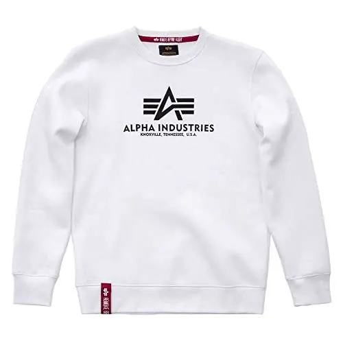 Produktbild: Alpha Industries Herren Basic Pullover Sweatshirt, Weiß, S