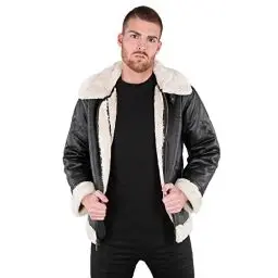 Produktbild: Alpha Industries Herren B3 FL Lederjacke, Black, XXL