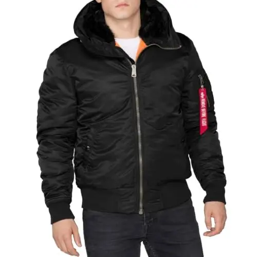 Produktbild: Alpha Industries Herren MA-1 Hooded Bomberjacke, Black, Medium