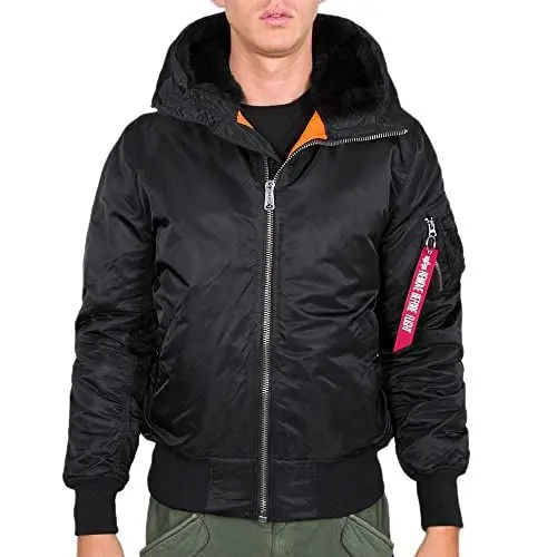 Produktbild: Alpha Industries Herren MA-1 Hooded Bomberjacke, Schwarz (Black 3), 3XL
