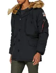 Produktbild: Alpha Industries Herren Polar Jacket Winterjacke Parkas, Schwarz (Black 03), XX-Large