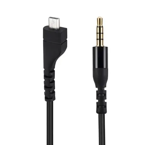 Produktbild: Alphatec Arctis 3 5 7 Pro Ersatzkabel, 1,5 Meter, Schwarz, kompatibel mit SteelSeries Arctis 3 5 7 Pro Gaming-Headsets und Smartphones, Tablets, Laptops, Musikplayern und Spielekonsolen-Controllern