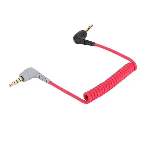 Produktbild: Alphatec Ersatz gewickelt SC7 Kabel 3,5 mm TRRS zu TRS - Mikrofon/Audio/Lavalier zu Smartphone Draht für RODE VideoMicro VideoMic Go BOYA 50cm