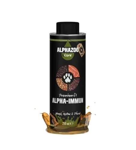 Produktbild: alphazoo Alpha-Immun Premium Immunsystem Futteröl für Hunde, Katzen & Nager 250ml I Mit Omega-3 Fettsäuren I Natürliches Öl für besseres Wohlbefinden
