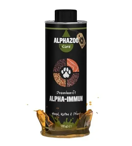 Produktbild: alphazoo Alpha-Immun Premium Immunsystem Futteröl für Hunde, Katzen & Nagetiere 500ml I Mit Omega-3 Fettsäuren I Natürliches Öl für besseres Wohlbefinden