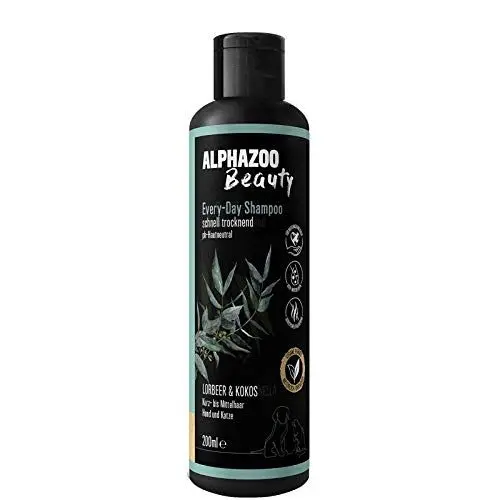 Produktbild: alphazoo Every-Day Katzen & Hundeshampoo 200 ml I Natürliches Shampoo mit Kokos & Lorbeer ganz ohne Silikone I Pflegeshampoo für EIN glänzendes Fell