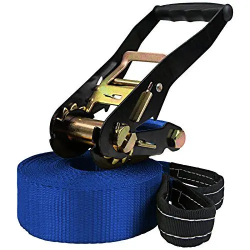 Produktbild: ALPIDEX Slackline 15 m für Anfänger und Fortgeschrittene geeignet, max. Belastung 2 Tonnen, inkl. Transportbeutel 7 Jahre Garantie auf Material* - blau