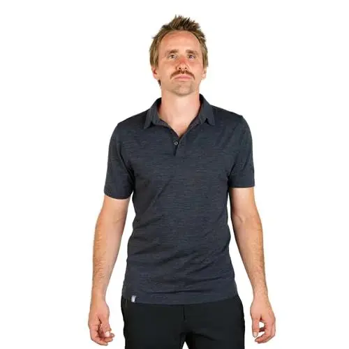 Produktbild: ALPIN LOACKER Merino Poloshirt Herren atmungsaktiv - Premium Merino Tshirt Herren Kurzarm I Atmungsaktives Merino Golf Poloshirt Herren I Merino Unterwäsche, Polo Grau M