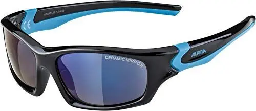 Produktbild: ALPINA FLEXXY KIDS - Verspiegelte und Bruchsichere Sonnenbrille Mit 100% UV-Schutz Für Kinder, black-cyan, One Size