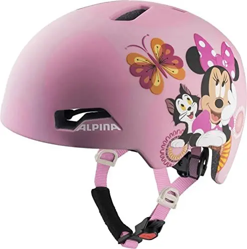 Produktbild: ALPINA Hackney - Leichter, Bruchfester & Optimal Klimatisierter Fahrradhelm für Kinder, Mit Nachrüstbarem LED für Gute Sichtbarkeit, Minnie Mouse, M (51-56 cm)