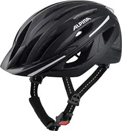 Produktbild: ALPINA HAGA - Stoßabsorbierender, Sicherer & Optimal Anpassbarer Urban Fahrradhelm Mit Integriertem LED-Licht Für Erwachsene, Black matt, M (51-56 cm)
