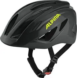 Produktbild: ALPINA PICO Flash - Beleuchteter, Leichter & Bruchfester Fahrradhelm Mit Fliegennetz Für Kinder, Black-neon Gloss, 50-55 cm