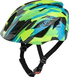 Produktbild: Alpina PICO - Leichter, Optimal Klimatisierter & Bruchfester Fahrradhelm mit Fliegennetz Für Kinder, optional mit Licht, neon-Green Blue Gloss, 50-55 cm