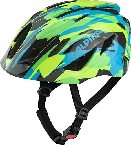Produktbild: Alpina PICO - Leichter, Optimal Klimatisierter & Bruchfester Fahrradhelm mit Fliegennetz Für Kinder, optional mit Licht, neon-Green Blue Gloss, 50-55 cm