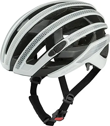 Produktbild: Alpina RAVEL Reflective - Reflektierender, Optimal Sichtbarer & Sicherer Gravel Fahrradhelm Mit Optionalen LED-Licht Für Erwachsene, White Gloss, 51-56 cm