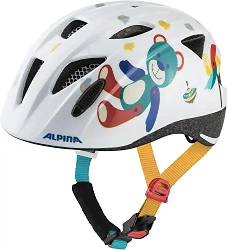 Produktbild: ALPINA XIMO - Leichter, Sicherer & Bruchfester Fahrradhelm Mit Optionalen LED-Licht Für Kinder, White Bear Gloss, 47-51